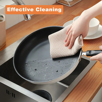 Cotton Towel Soft Absorbent Dishcloth Kitchen Dish Rags Honeycomb Breathable Face Wash Towel Household Cleaning Cloth Wash Cloth