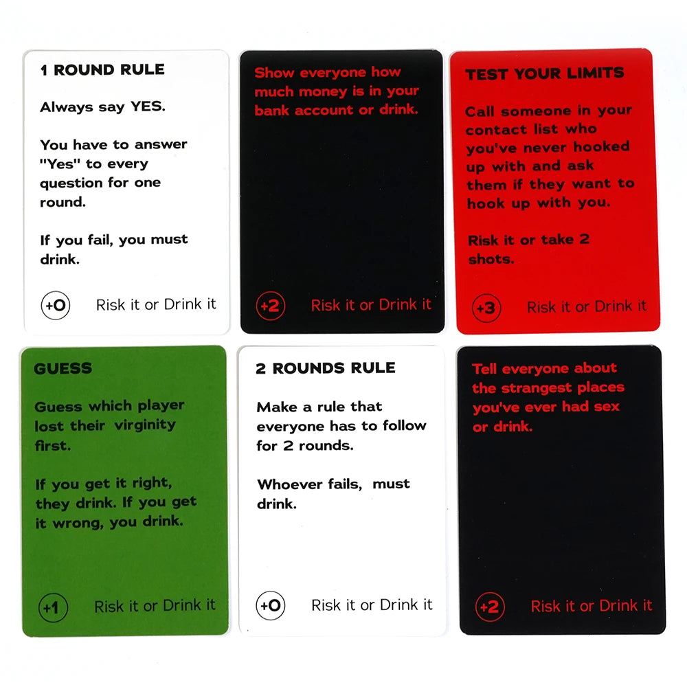 Risk It Or Drink It Fun Party Game For College Card Game Drinking Game Pregame Night Hilarious Dares Challenges Questions Adults