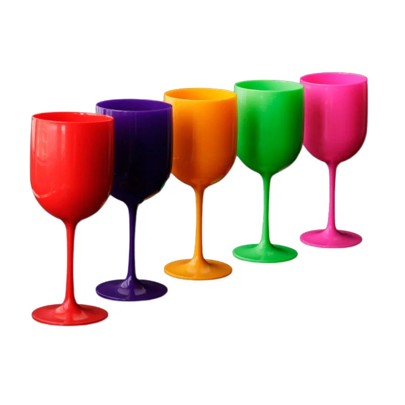 Plastic Red Wine Glasses Reusable Champagne Glasses PP Plastic Wine Glasses Dishwasher Safe Champagne Glasses Reception Supplies