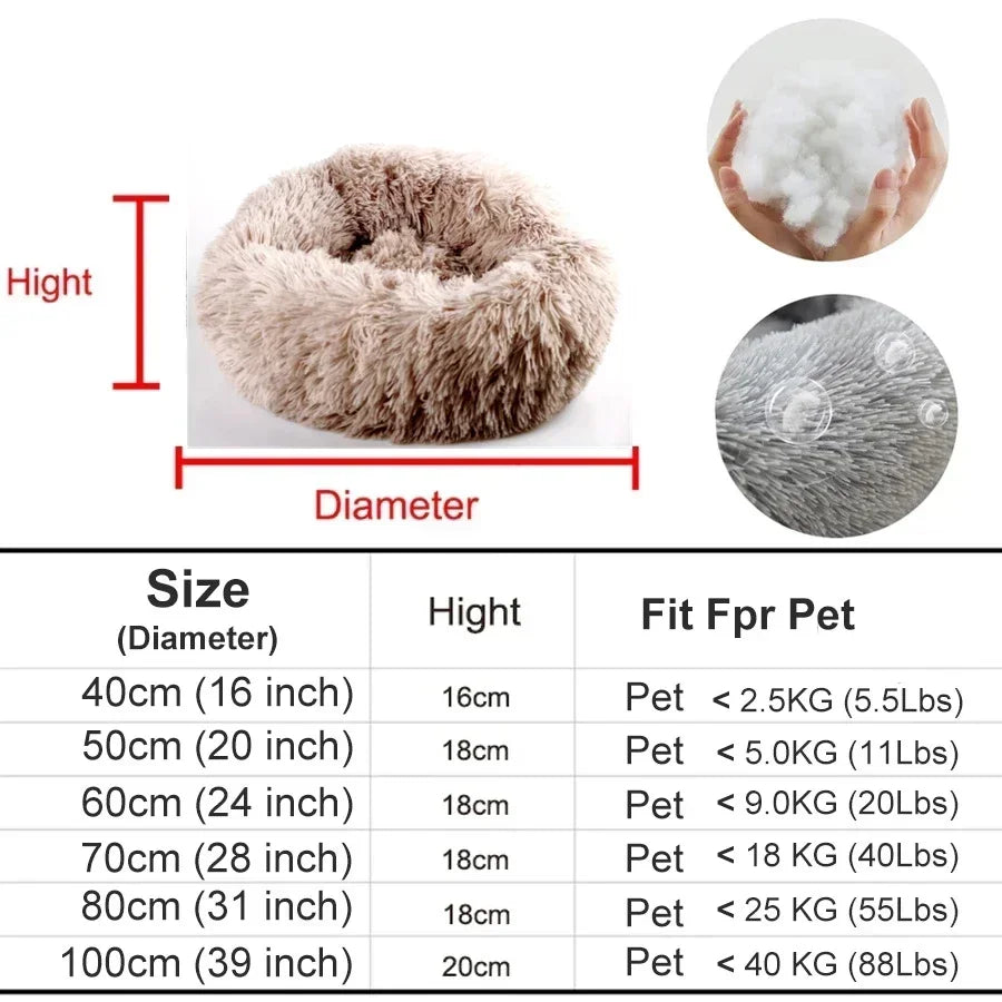 Super Soft Dog Bed Long Plush Cat Mat Dog Beds For Large Dogs Bed Labradors House Round Cushion Winter Warm Sleeping Pet Bed