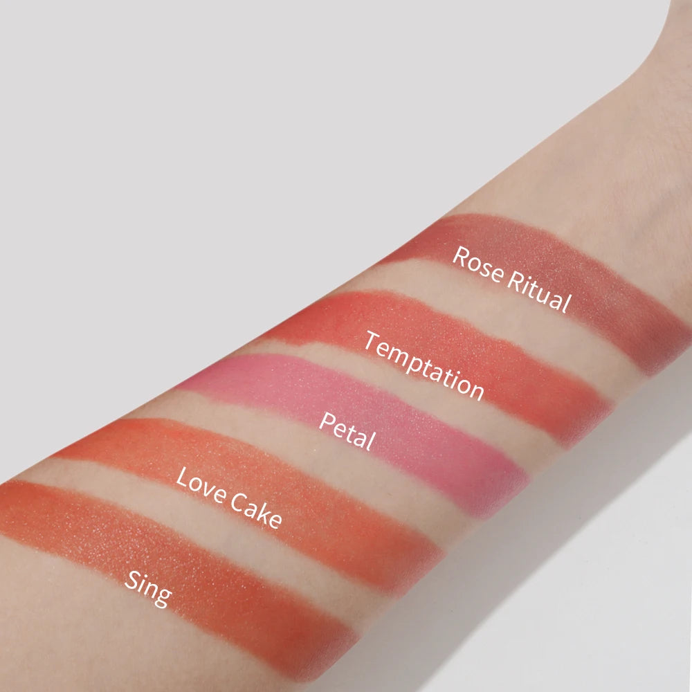 Pink Soft Tube Liquid Blush Waterproof Long-Lasting High Pigmented Lip Cheek Tint Sunset Rose Matte Finish Multi-Use Blusher