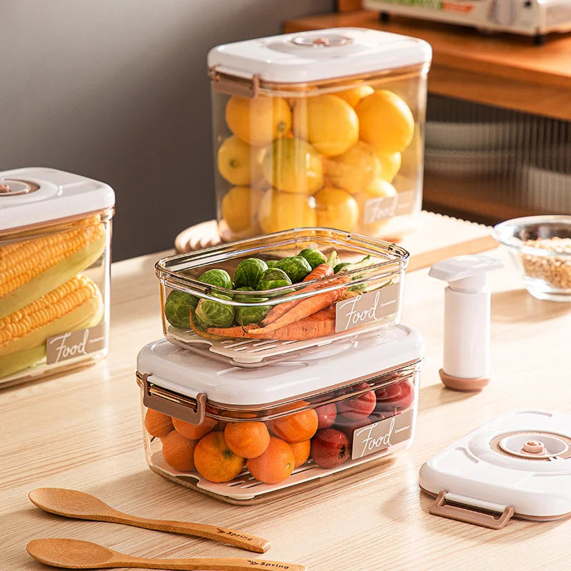 Vacuum Food Storage Box Fresh-Keeping Canister Sealed Storage Container Large Capacity Food Dispenser Kitchen Storage Box