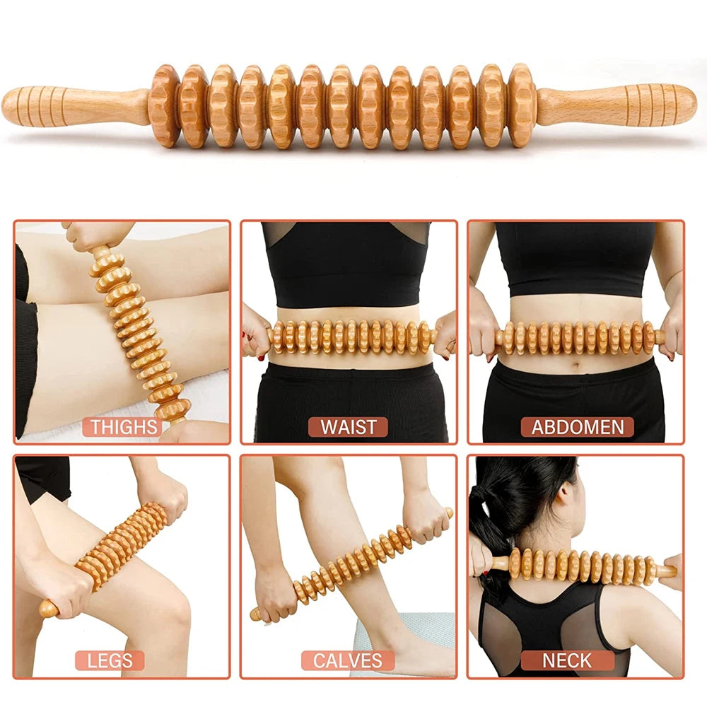 Wood Therapy Massage Tools Lymphatic Drainage Massager Body Sculpting Tools for Maderoterapia Colombiana,Anti-Cellulite