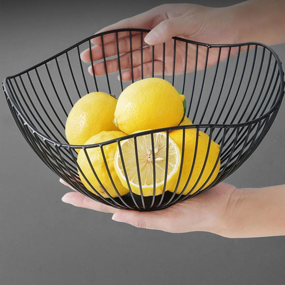 Multi-Size Iron Fruit Basket Durable Metal Wire Storage Bowl for Eggs Snacks Bread Dining Table Indoor Cosmetics Storage Basket