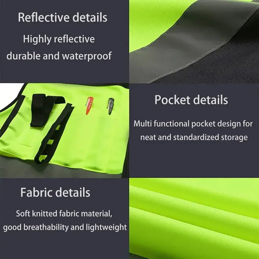 High Brightness Strip Reflective Vest Breathable Workwear Multi Pocket Protective Clothing Safety For Night Running Bike Factory