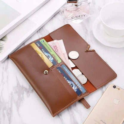 Leather Women Wallets Hasp Lady Moneybags Zipper Coin Purse Woman Envelope Wallet Money Cards ID Holder Bags Purses Pocket