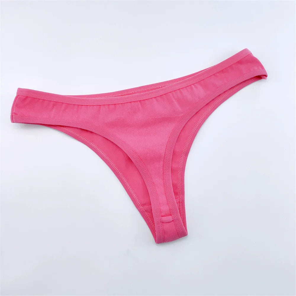 3PCS 100% Cotton G-string Women Sexy Thongs Simple Seamless Underwear Comfortable Low Waist Bikini Panties Female Casual Briefs