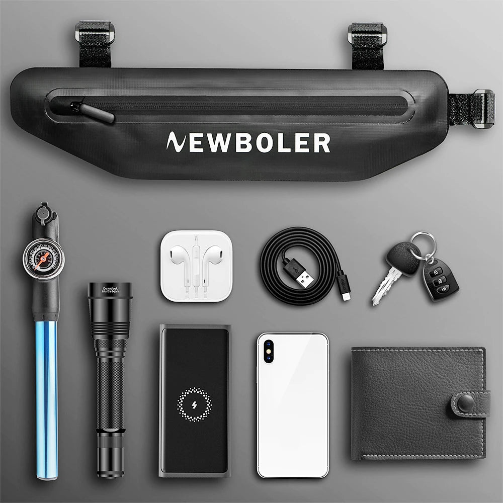 NEWBOLER Bicycle Triangle Bag Bike Frame Front Tube Bag Waterproof Cycling Bag Battery Pannier Packing Pouch Accessories