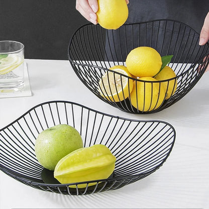 Multi-Size Iron Fruit Basket Durable Metal Wire Storage Bowl for Eggs Snacks Bread Dining Table Indoor Cosmetics Storage Basket