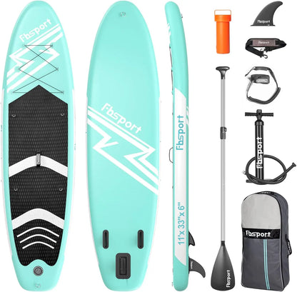 11' Premium Stand Up Paddle Board, Yoga Board with SUP Accessories & Carry Bag | Wide Stance, Surf Control, Non-Slip Dec