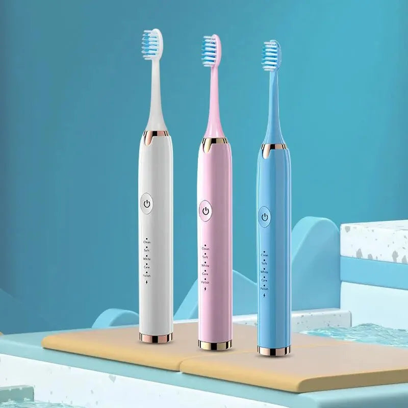 Tongwode Electric Sonic Toothbrush USB Rechargeable Waterproof Electronic Ultrasonic Whitening Tooth Brushes Replacement Heads