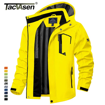 TACVASEN Spring Autumn Lightweight Jackets Mens Mesh Lined Waterproof Rain Jacket Outdoor Fishing Hiking Jacket Male Windbreaker