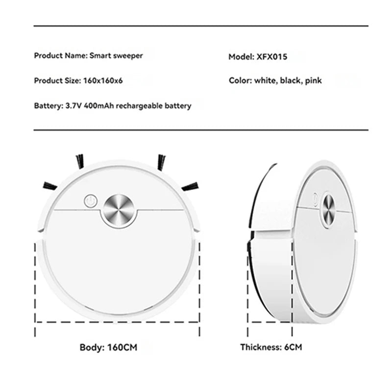 Xiaomi 3 in 1 Smart Sweeping Robot 4000 Pa Vacuum Cleaner Strong Suction Easy to Use Suitable for Hard Floors Pet Hair Carpets