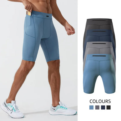 Men Compression Shorts with Pockets Fitness