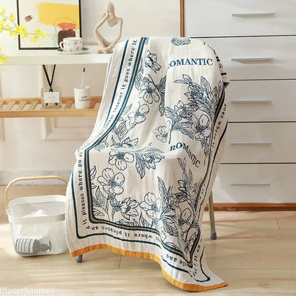 New Nordic 11 Style 80×160CM Bohemian Floral Printing Adult Soft Absorbent Cotton Gauze Beach Bathroom Bath Towel Accessories