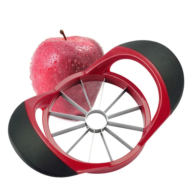 Red Black Apple Slicer Upgraded Version 12-Blade Large Apple Corer Stainless Steel Ultra-Sharp Apple Cutter Kitchen Tool Gadget