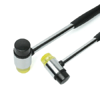 Double Face Soft Touch Hammer Black Plastic Coated Grip Double Head Rubber Hammer Handheld Tool Leather DIY Tool 25/30/35mm