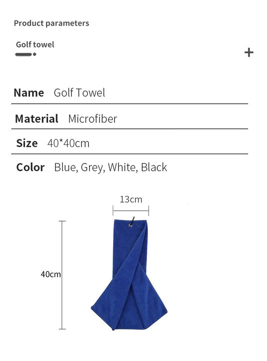 Tri-fold Golf Towel | Premium Microfiber Fabric | Heavy Duty Carabiner Clip | Four Color Options | Gift For Men And Women