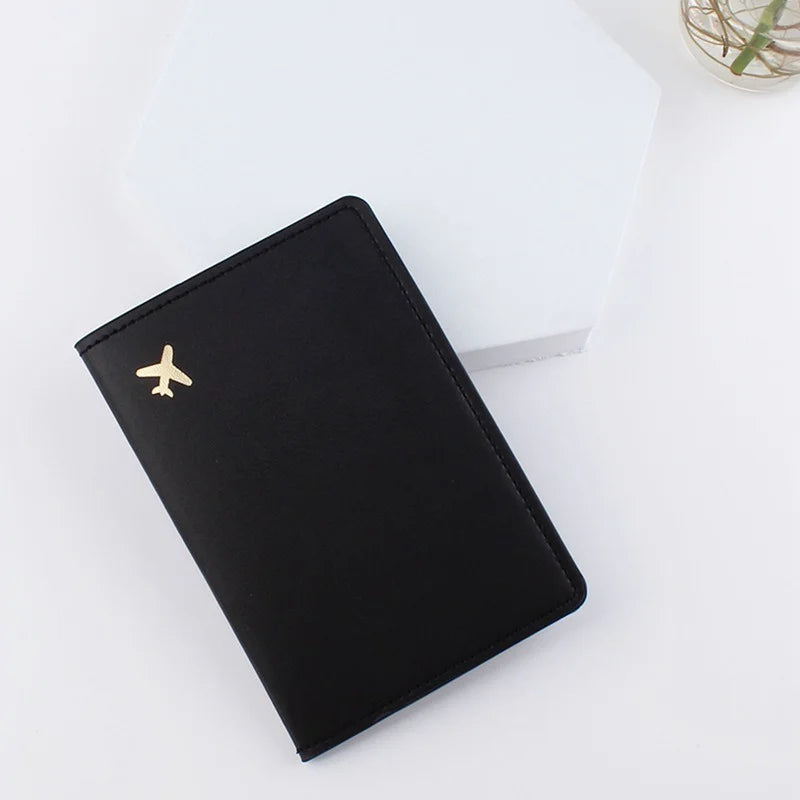 Lover Couple Passport Cover Hot Stamping Simple Plane Women Men Travel Wedding Passport Covers Holder Fashion Wedding Gift