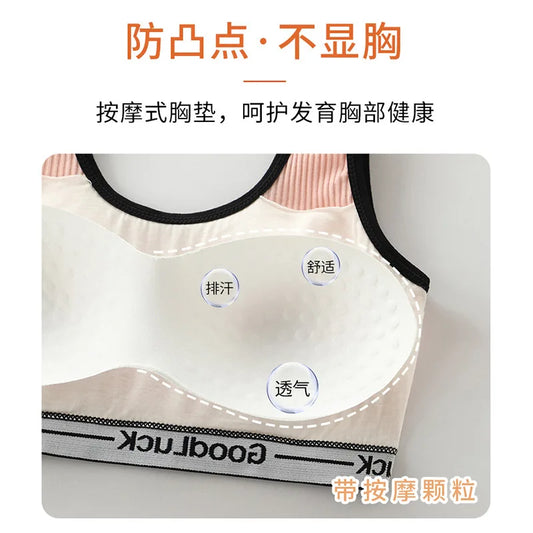 Letter Sports Cotton Bra for Women Fitness Running Yoga Top Push Up Bra Sports Tops Ladies Sportswear 9-18T Women Bra No Wire