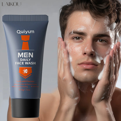 LAIKOU Men Facial Foaming Cleanser Deeply Cleansing Oil Control Moisturizing Blackhead Removal Skin Care Face Wash Foam Cleanser