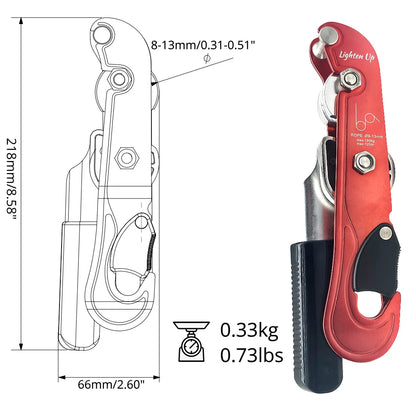 Professional Outdoor Rock Climbing Descent Device STOP Handle-Control Abseiling Device Downhill Descender Rappelling Mountaineer