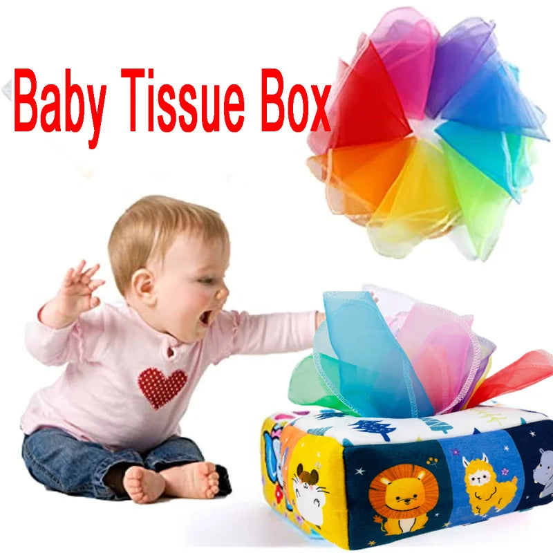 Montessori Toys Magic Tissue Box Baby Educational Learning Activity Sensory Toy for Kids Finger Exercise Busy Board Baby Game