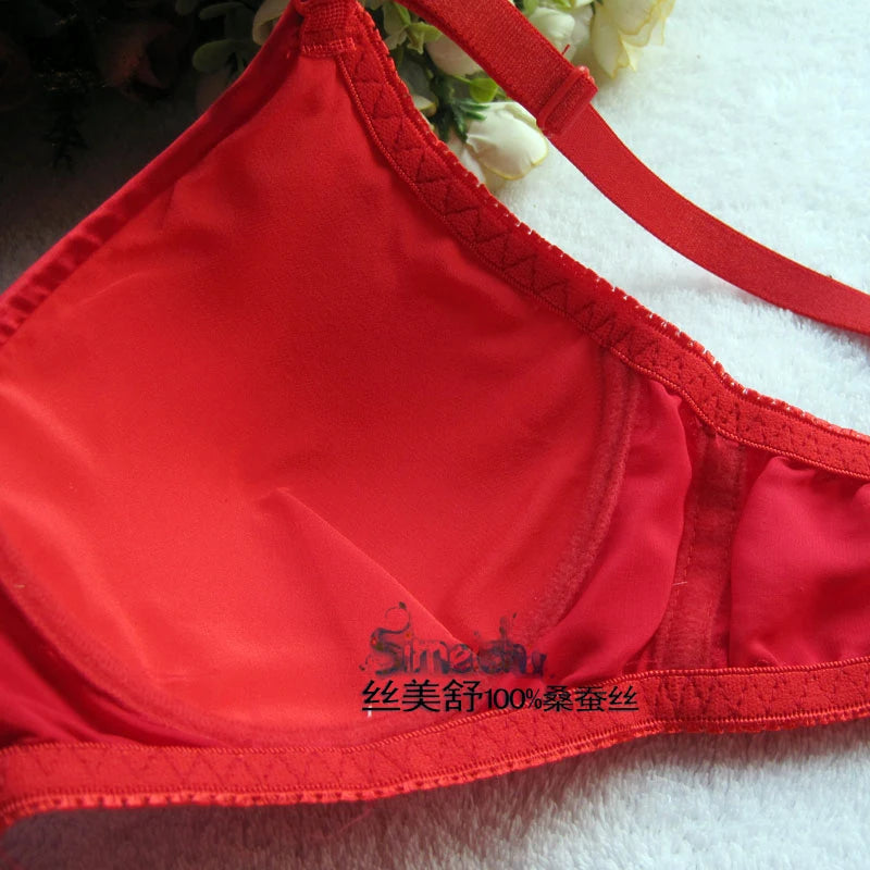 Hot-Selling 100% Mulberry silk bra underwear double faced silk print summer bra