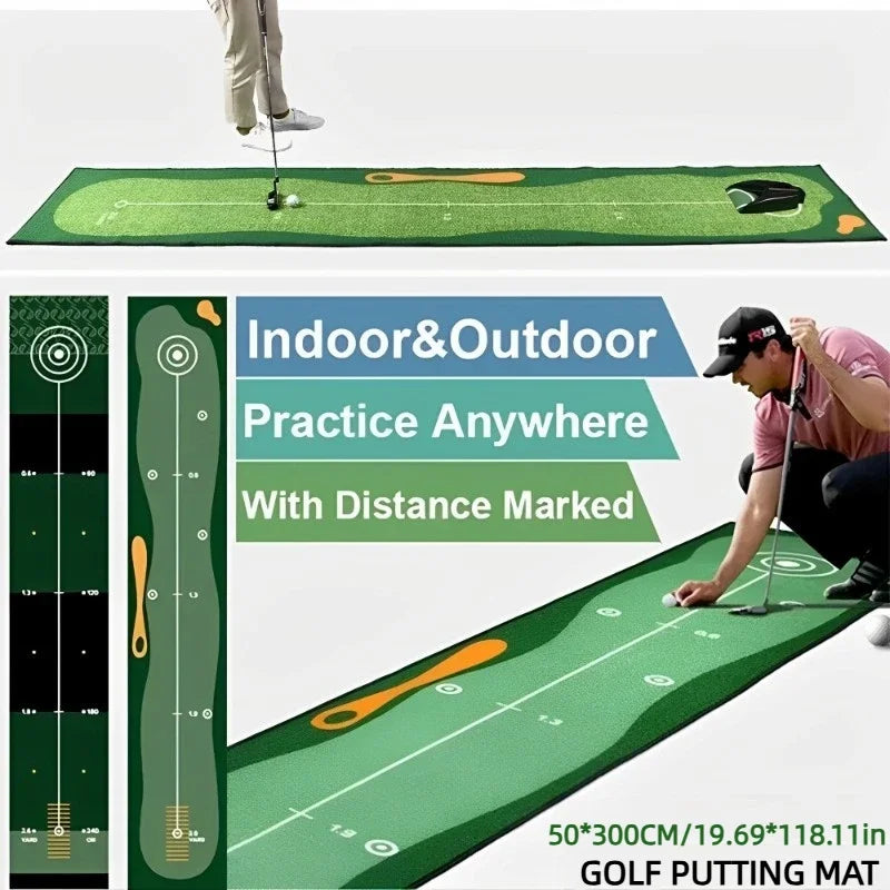 Golf Carpet Putting Mat Indoor Outdoor Training Putting Practice Golf Green Fairway Pad Washable Anti-Slip 50X300cm JH1041