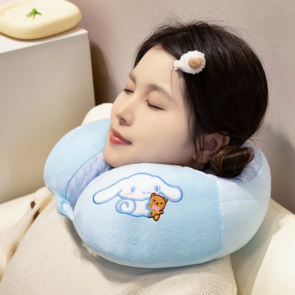 Lovely Kuromi My Melody U-shaped Neck Pillow Kawaii Japanese Style Cinnamoroll Travel Nap Pillow Skin Friendly Thickened Girl