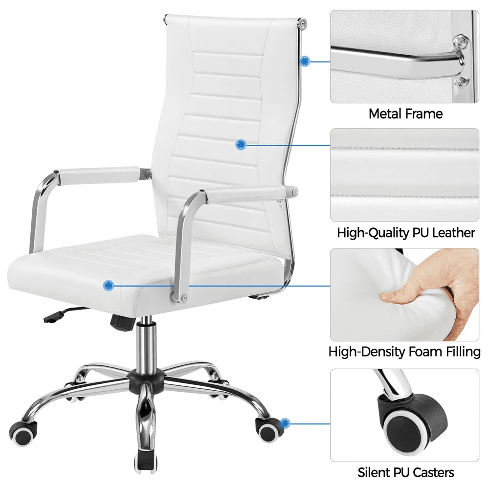 Modern Faux Leather/Velvet Office Desk Chair with Low/Mid-back/with Wheels Modern Office Chair Adjustable Home Computer Chair