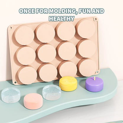 Silicone Round Mold 12 Holes Mini Muffin DIY Cookies Fondant Baking Pan Non-Stick Pudding Cake Molds Chocolate Baking Tools