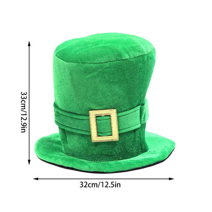 Saint Patricks Day Top Hat Holiday Fake Beard Green Celebration Costume for Irish Festival Birthday Party Decor Supplies