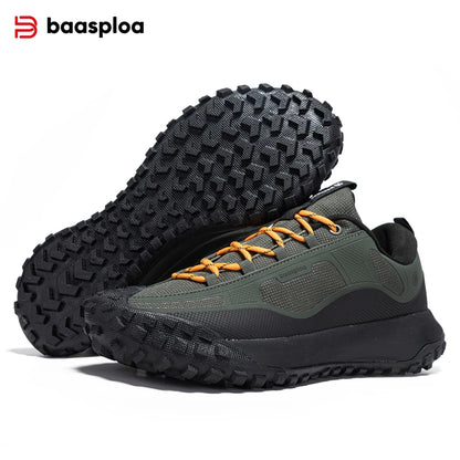 Baasploa New Men Hiking Shoes Anti Splash Water Outdoor Sneakers for Men Comfort Casual Sneakers Male Non-Slip Wear Resistant