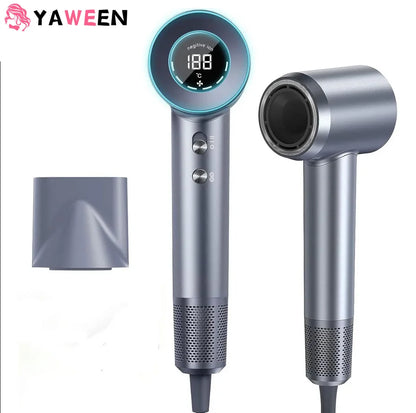 YAWEEN Negative Ion 110000RPM High-Speed Hair Dryer Professional Hair Dryer Low Noise LED Light Temperature Display Fast Drying