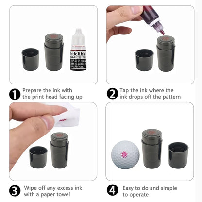 1 Pcs Golf Ball Stamper Stamp Marker Quick Drying Impression Durable Long Lasting Various Patterns Plastic Golf Accessories