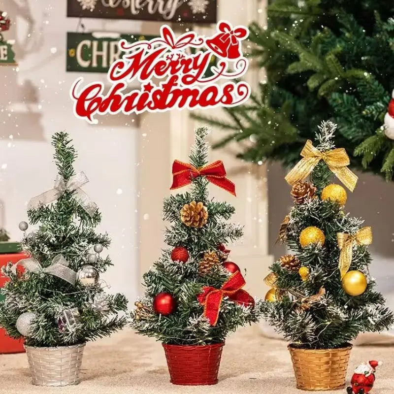 20/30/40cm Christmas Tree Home Bedroom Party Decorations Artificial Christmas Tree Children DIY Handicraft 2025 New Year Gift