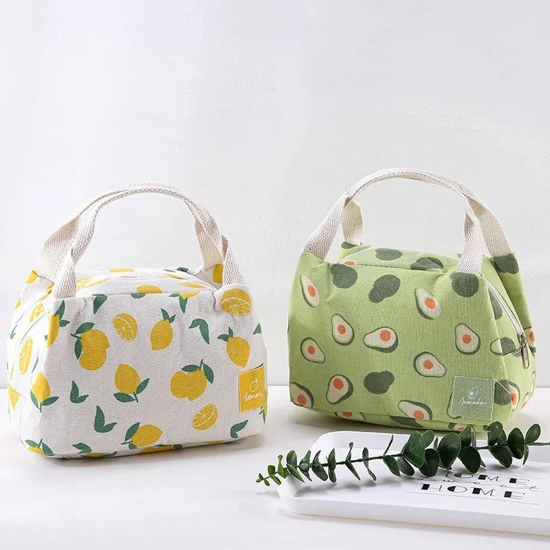 1 Pc Cute Fruit Lunch Bag for Women Portable Insulated Lunch Thermal Bag Bento Pouch Lunch Container School Food Bag