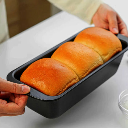 3Pcs Rectangular Baking Bread Loaf Pan,Gray Carbon Steel Nonstick Loaf Pan for Baking Homemade Bread,Toast,Brownies and Pound