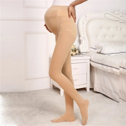 Soft Velevt Tights For Pregnant Women Adjustable High Waist Maternity Pantyhose U-shaped Belly Support Leggings Spring Autumn