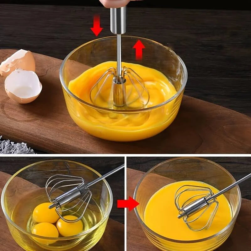 1PC Stainless Steel Eggs Whisk Eggs Beater Mixer Manual Semi Hand Mixer Cooking Tools Baking Tools Kitchen Stuff Accessories