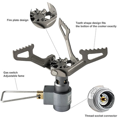 BRS Outdoor Gas Stove Mini Camping Gas Burner 25g Ultralight Titanium Picnic Hiking Cooking Stove Survival Furnace BRS-3000T