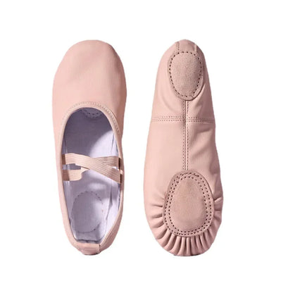 Women's Ballet Slippers for Woman Danseuse PU Leather Professional Dancers for Girls Kids Soft Sole Children Toddler Dance Shoes