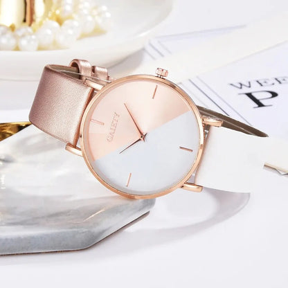 Women Watch Set Luxury Fashion Colourful PU Leather Strap Ladies Quartz Wristwatch Alloy Bracelet For Ladies Gift