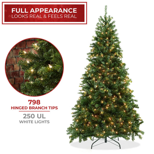 Pre-Lit Realistic Green Spruce Artificial Holiday Christmas Tree and Stand united states