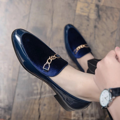 Luxury Design Suede Men's Loafers Black Blue Red Casual Dress Shoes For Nightclub Party Monk Strap Men Shoes Size 38-47
