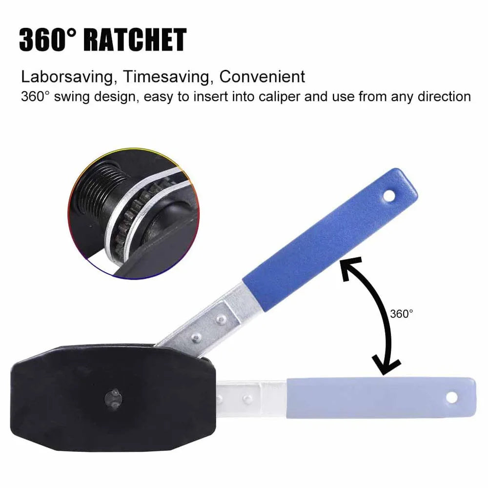 Brake Piston Caliper Press Tool Steel Car Ratchet Brake Piston 360° Ratchet Pad Spreader Press Hand Tool