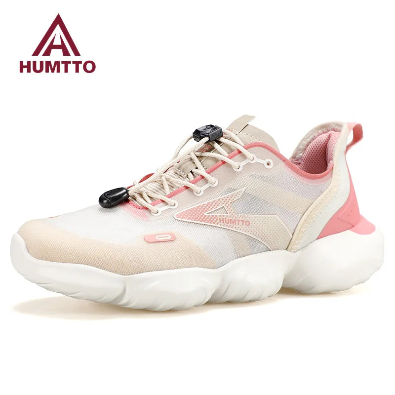 HUMTTO Breathable Casual Sneakers Luxury Designer Lightweight Shoes for Women Black Sports Jogging Running Shoes Womens Trainers