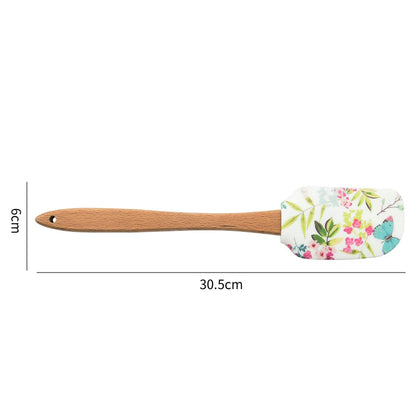 Creative Silicone Pastry Spatula Wooden Handle Cream Chocolate Pancake Baking Scraper Kitchen Cake Butter Batter Blender Mixer