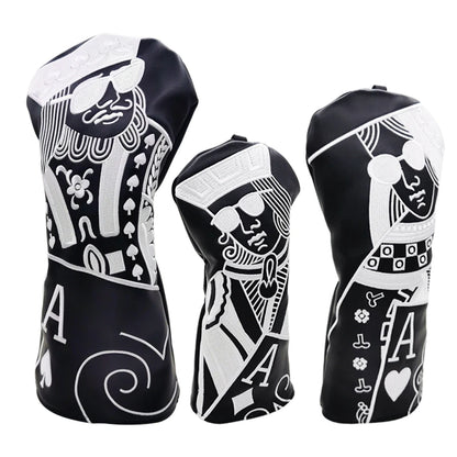 JQK Golf Club #1 #3 #5 Wood Headcovers Driver Fairway Woods Cover PU Leather High quality Putter Head Covers